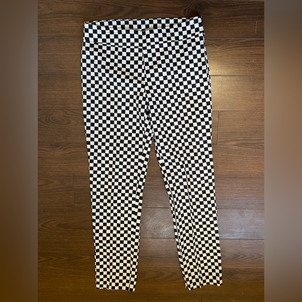 Nadine Women’s Small Checkered Casual Pant Side Zipper